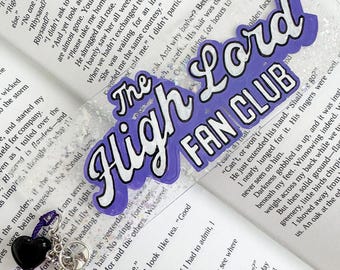 Segnalibro High Lord Fan Club: segnalibro con ciondolo glitterato dipinto a mano e nappa