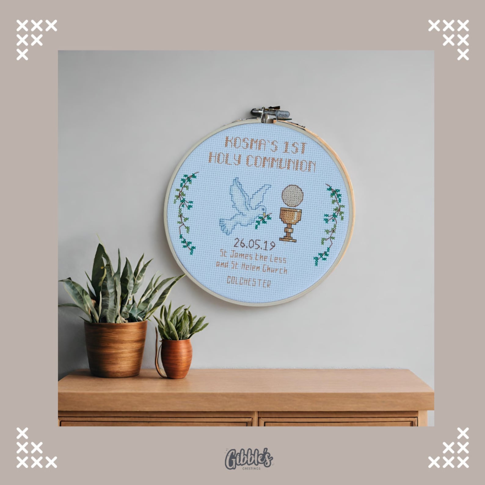 Personalised First Holy Communion Cross Stitch Pattern | DIY ...