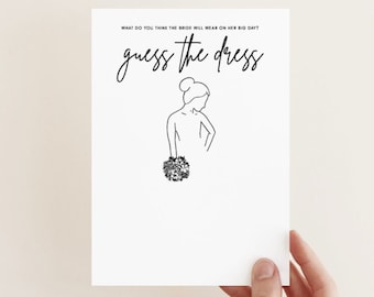 Guess the Dress Bridal Shower Game | Luna, Printable Bridal Shower Games, Editable Template, Wedding Shower Games, Bachelorette Party Games