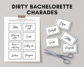 Dirty Bachelorette Charades | Luna, Bachelorette Party Games, Hen Party Game, Instant Download, Printable Charade Cards, Bridal Shower Games