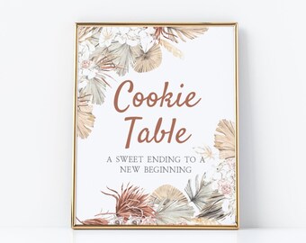 Boho Cookie Table Printable Sign | LANA, Cookie Bar Sign, Dessert Table Sign, Bridal Shower, Baby Shower, Tropical Wedding, Pampas, Bohemian