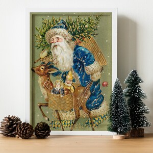 PRINTABLE Vintage Santa Art Print | Printable Christmas Art, Santa Claus Art Print, Antique Santa, Vintage Christmas Art, Holiday Wall Art