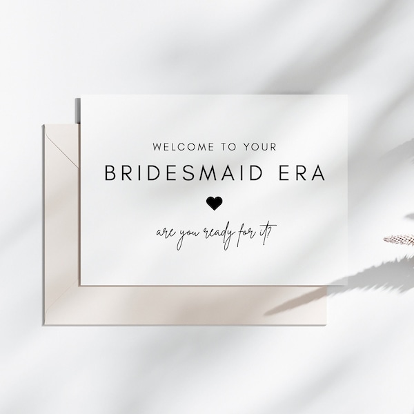 Bridesmaid Era Card | Luna, Bridesmaid Proposal Card, Will You Be My Bridesmaid, Bridesmaid Gift Proposal Box, Bridesmaid Gift, Minimalist