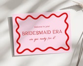 Bridesmaid Era Card | Taylor Swift Bridesmaid Card, Funny Bridesmaid Proposal, Wavy, Squiggle, Will You Be My Bridesmaid, Bridesmaid Gift