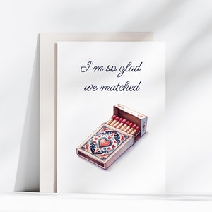 Heureux d'avoir été assortis | Téléchargement immédiat, carte imprimable de la Saint-Valentin, correspondance parfaite, carte d'application de rencontres, carte d'anniversaire, carte de Saint-Valentin