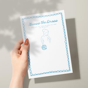 Guess The Dress Bridal Shower Game | Hand Drawn Bridal Shower Game Template, Printable Bachelorette Party Game, Hen Party Game, Doodle, HDB
