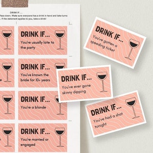 Bachelorette Party Game | Drink If Game, WAVES, Bachelorette Weekend, Printable Bachelorette Game, Editable Drinking Game, Hen Party Game
