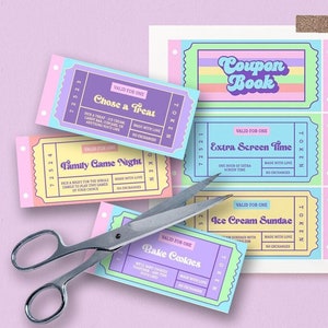 Editable Coupon Book Template | Printable Coupons, Customizable Coupon Template, Kid Coupons, Mother's Day Coupons, Birthday Coupon Template