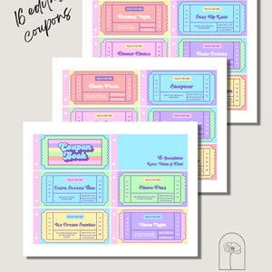 Pastel Rainbow Editable Coupon Book Template Printable Coupons ...