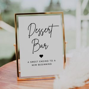 Minimalist Dessert Bar Sign | Luna, Dessert Table Sign, Instant Download, Printable Dessert Bar Sign for Wedding, Printable Wedding Sign