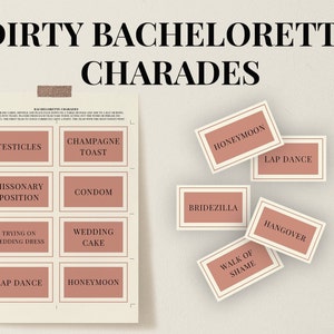 Schmutzige Bachelorette Scharade | SOPHIA, Junggesellinnenabschied Spiele, Junggesellinnenabschied Spiel, Sofort Download, Charade Karten, druckbare Junggesellinnenabschied