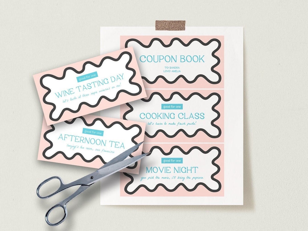 Editable Coupon Book Template Printable Coupons, Mother's Day Coupons ...