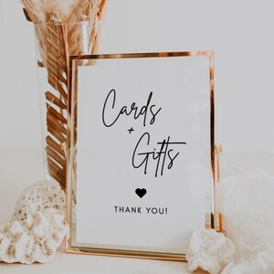 Minimalist Cards and Gifts Sign | Luna, Sign for Wedding Gift Table, Printable Sign, Bridal Shower Gift Sign, Minimalist Wedding Sign