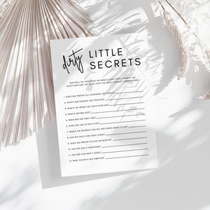 Bachelorette Dirty Little Secrets Game | Luna, Who Knows the Bride Best, Printable Bachelorette Party Game, Hen Party Game, Editable Game