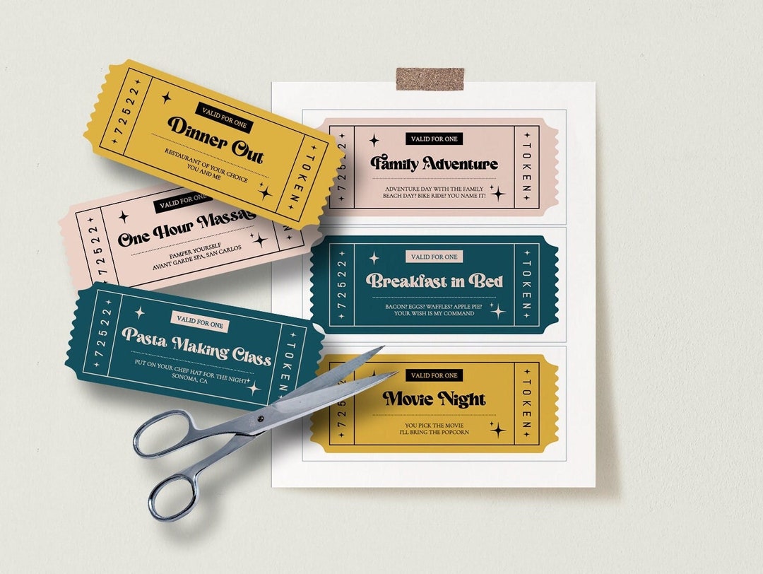 Retro Editable Coupon Template Printable Birthday Coupons - Etsy