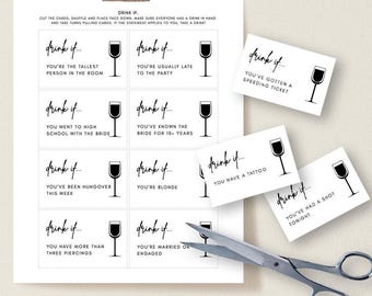 Bachelorette Drinking Game | Luna, Dirty Drink If Game, Printable Bachelorette Games, Bachelorette Party Games, Minimalist, Editable Game