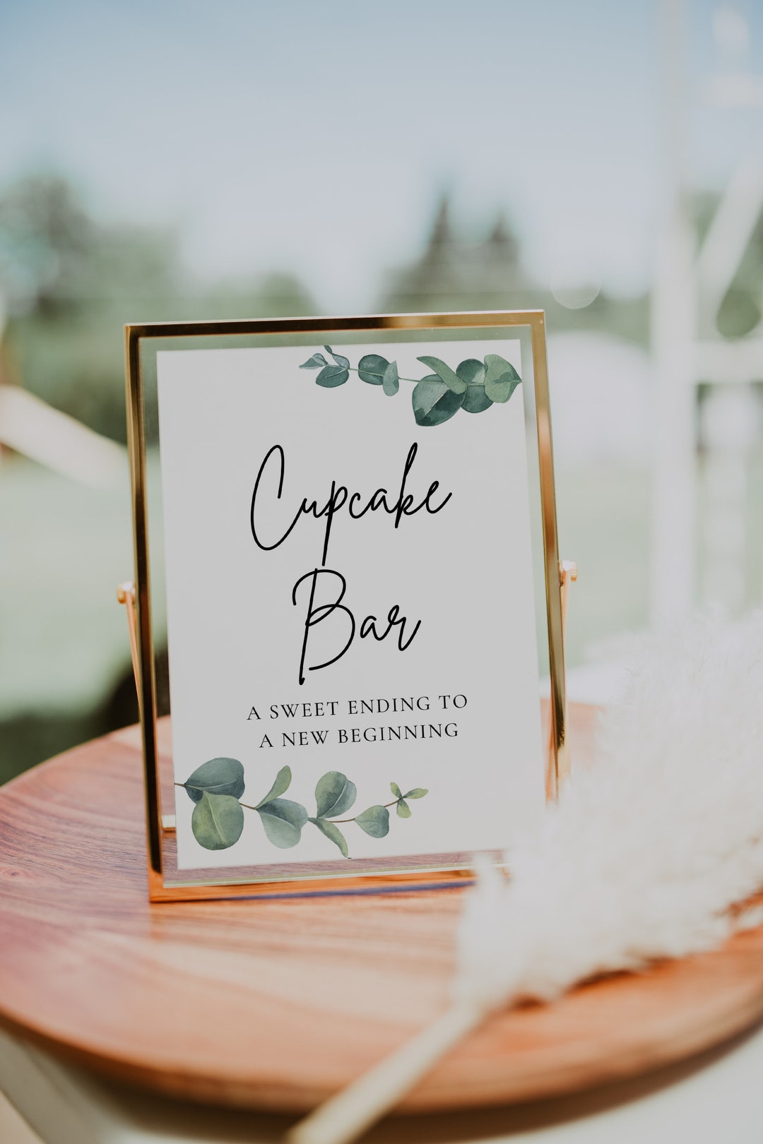 Eucalyptus Cupcake Bar Sign Wedding Dessert Bar Sign - Etsy