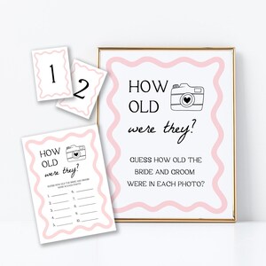 How Old Were The Bride and Groom Game | Bridal Shower Game, How Old Were They, Engagement Party Game, Printable, Guess How Old Game, WP1