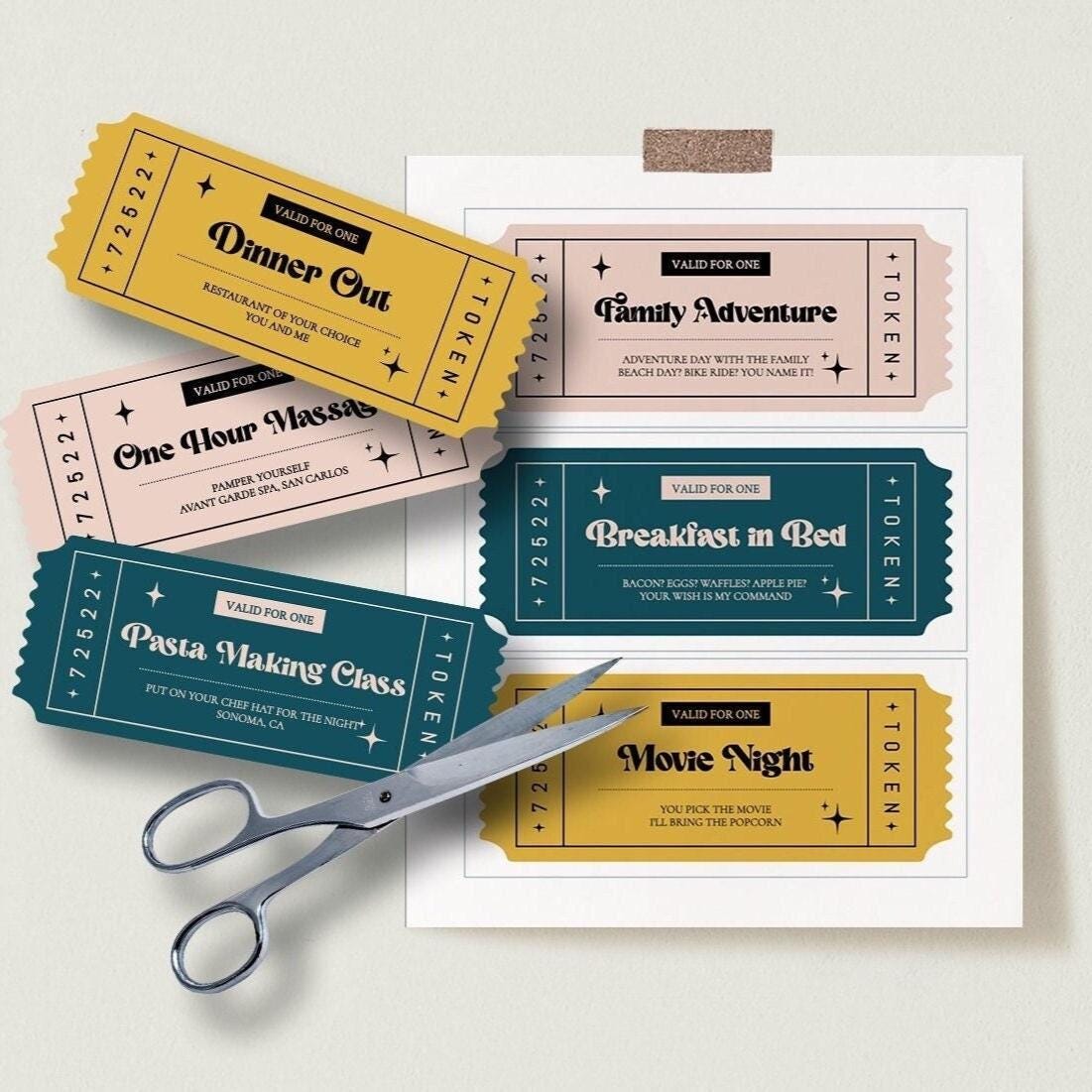 Retro Editable Coupon Template | Father's Day Coupons, Love Coupons, Printable Birthday Coupons, Anniversary Gift, Coupon Book Template