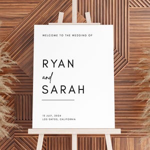 Minimalist Wedding Welcome Sign Template | Luna, Modern Wedding Welcome Sign, Editable Welcome Sign Wedding, Script Wedding Sign, Printable