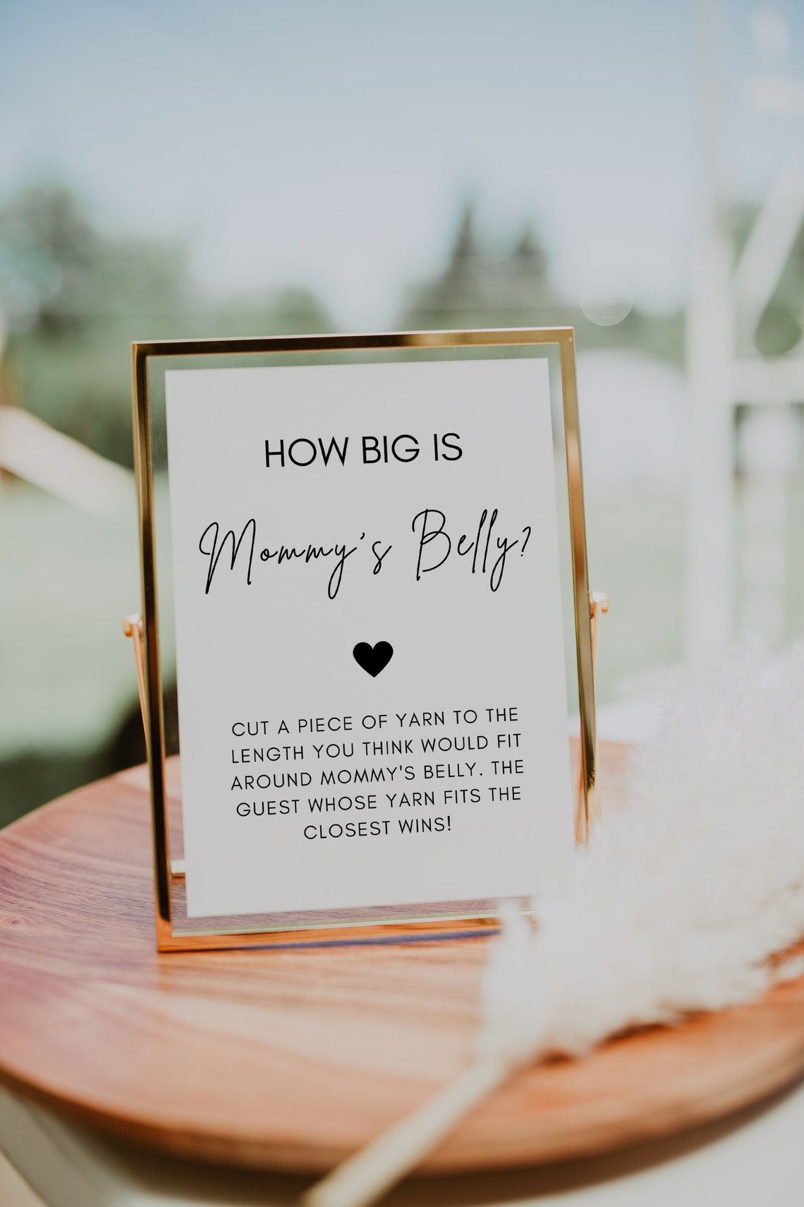 How Big is Mommy's Belly Baby Shower Game Luna Yarn Etsy
