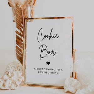 Cookie Bar Sign | Luna, Dessert Bar Sign, Wedding Cookie Table Sign, Instant Download, Printable Cookie Bar Sign for Wedding, Editable Sign