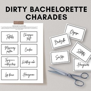 Dirty Bachelorette Charades | Luna, Bachelorette Party Games, Hen Party Game, Instant Download, Printable Charade Cards, Bridal Shower Games