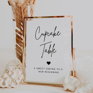 Cupcake Table Sign | Luna, Dessert Table Sign, Wedding Cupcake Sign, Instant Download, Printable Cupcake Sign, Sign for Cupcake Table