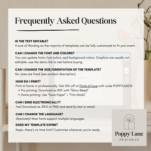 a poster with a description of frequently asked questions