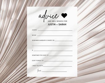 Minimalist Wedding Advice Card | Luna, Advice and Wishes For The New Mr. and Mrs., Newlywed Advice Card, Well Wishes For The Bride and Groom