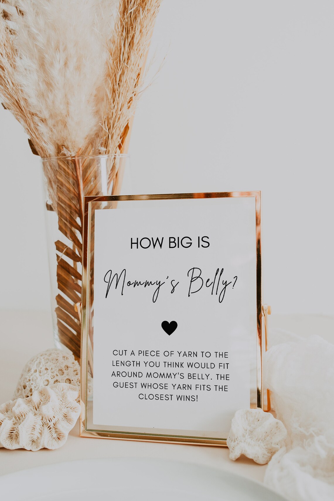 How Big is Mommy's Belly Baby Shower Game Luna Yarn Etsy