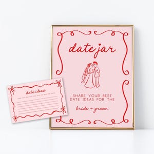 Date Ideas Sign and Cards | Date Night Card, Date Night Ideas Card, Hand Drawn Wedding Sign, Hand Drawn Bridal Shower Game, Doodle, HD1