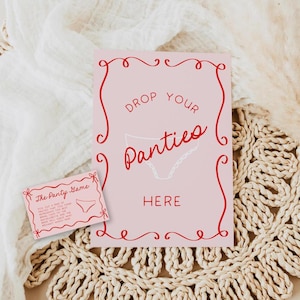 Panty Game | Hand Drawn Bachelorette Party Games, Whimsical Scribble Doodle, Lingerie Game, Bring A Panty Template, Bridal Shower Game, HD1