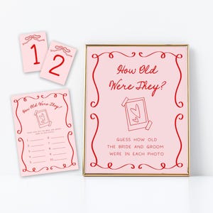 How Old Were The Bride and Groom Game | Hand Drawn Bridal Shower Game, How Old Were They, Engagment Game, Guess How Old Game, Doodle, HD1