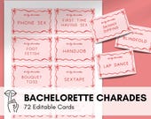 Dirty Bachelorette Charades | Hand Drawn Bachelorette Party Games, Hen Party Games, Hen Do Games, Instant Download, Printable Games, HD1