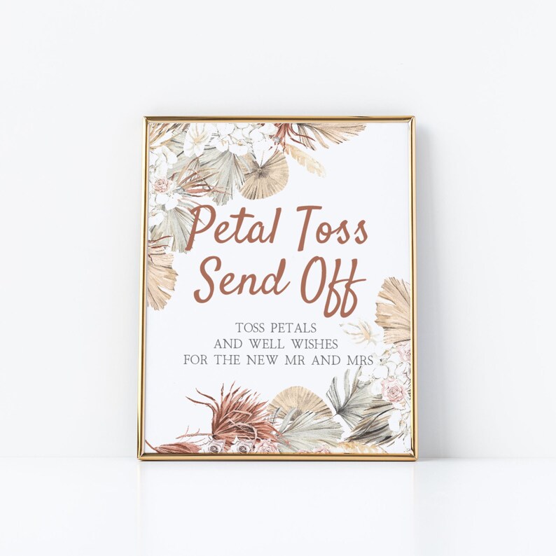 Petal Send Off Boho Petal Toss Send off Sign | LANA, Newlywed Send off Sign, Petal ...
