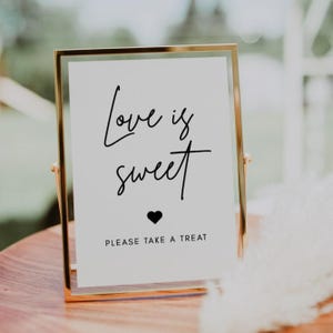 Love Is Sweet Wedding Table Sign | Luna, Dessert Table Sign, Wedding Favor Table Sign, Printable, Instant Download, Sign for Dessert Table