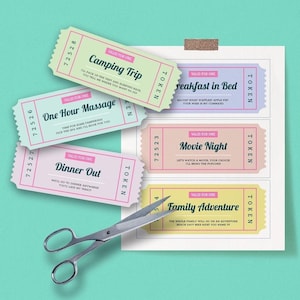 Editable Coupon Template | Printable Birthday Coupons, Anniversary Gift, Father&#39;s Day Coupons, Love Coupons, Coupon Book Template, Gift Idea