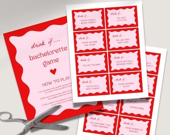 Bachelorette Party Game | Drink If Game, Bachelreotte Games, Bachelorette Weekend, Hen Party Games, Bachelorette Drinking Game, Wavy, RP2
