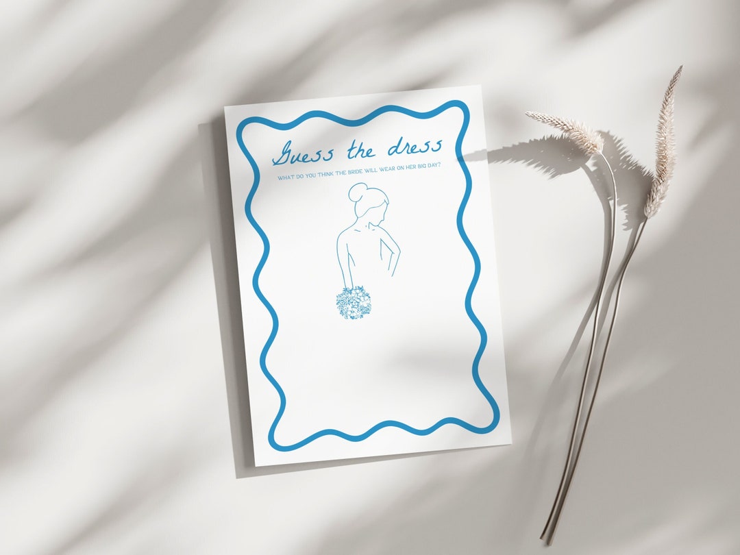Guess the Dress Bridal Shower Game | Editable Bridal Shower Game ...