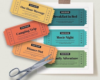 Editable Coupon Template | Printable Birthday Coupons, Love Coupons, Father&#39;s Day Coupons, Printable Gift Voucher, Coupon Book, Gift for Him