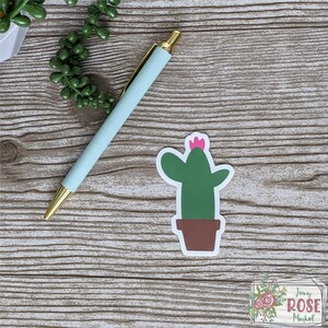 Cactus in a Pot Sticker, Laptop Sticker, Water Bottle Sticker