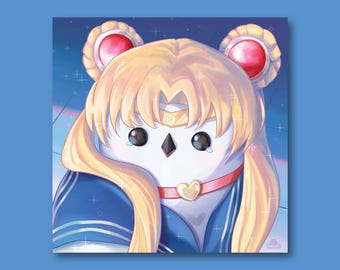 Sailor Owl Inspired Postcard |Sailor Moon Meme Postcard | Food Art | Food Postcard | Owl Art Print | Wall Decor