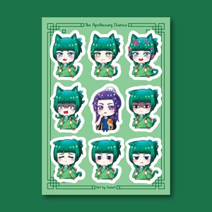 Mao Mao & Jinshi Kiss Cut Hoja de pegatinas / Diarios de boticario