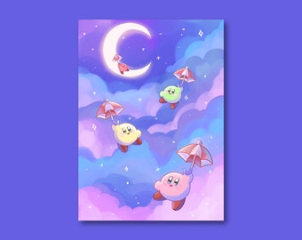Kirby inspired postcard | pastel aesthetics Postcard 5x7 | Wall Decor