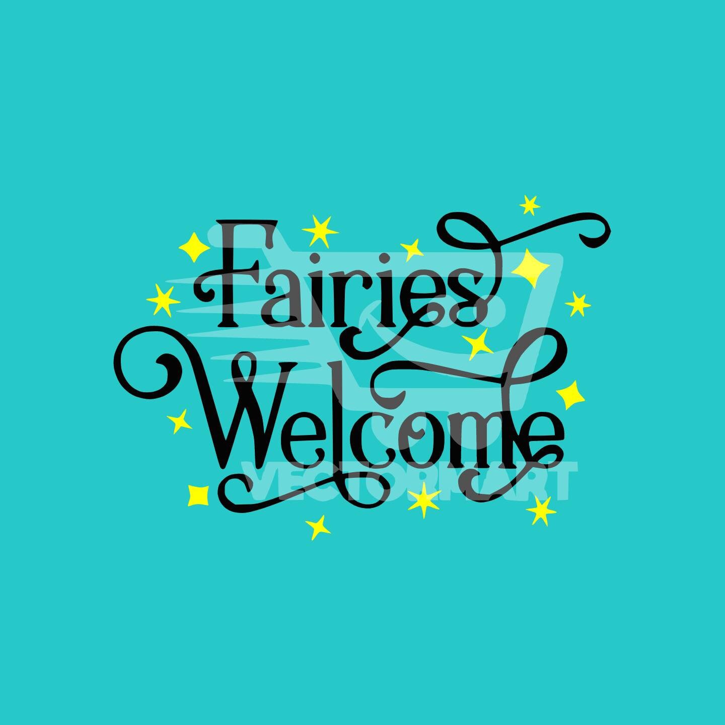 Fairies Welcome Garden Sign Fae Fairy Stars Home Sign SVG | Etsy
