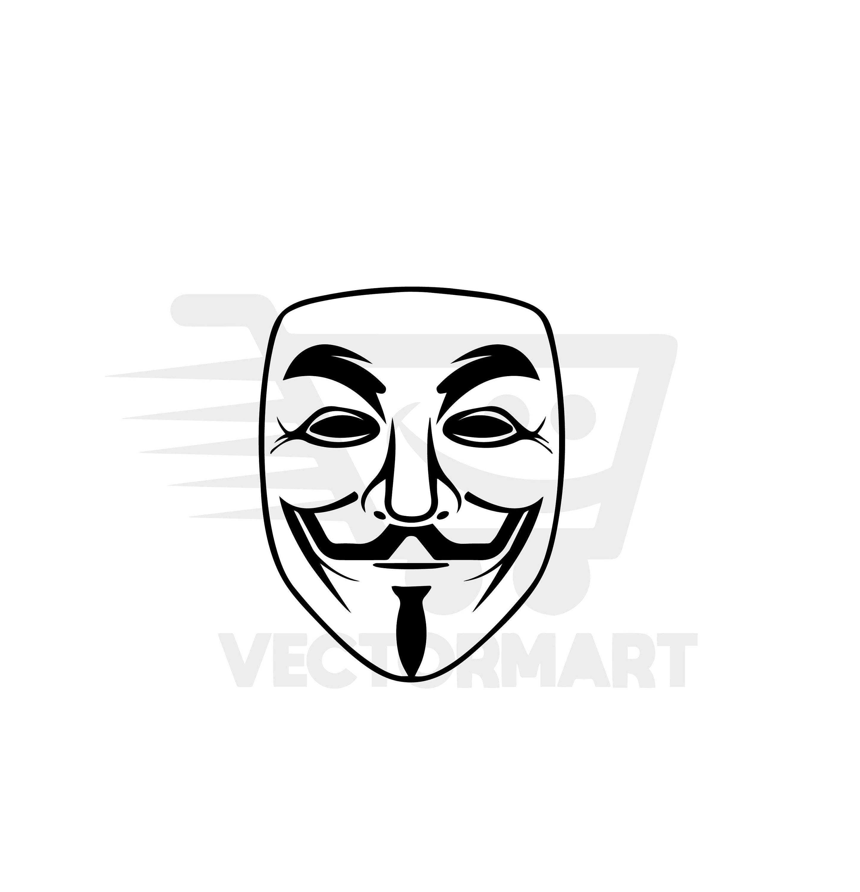 Mascara Guy Fawkes Svg Pdf Eps Png Vector Image Perfecto Etsy