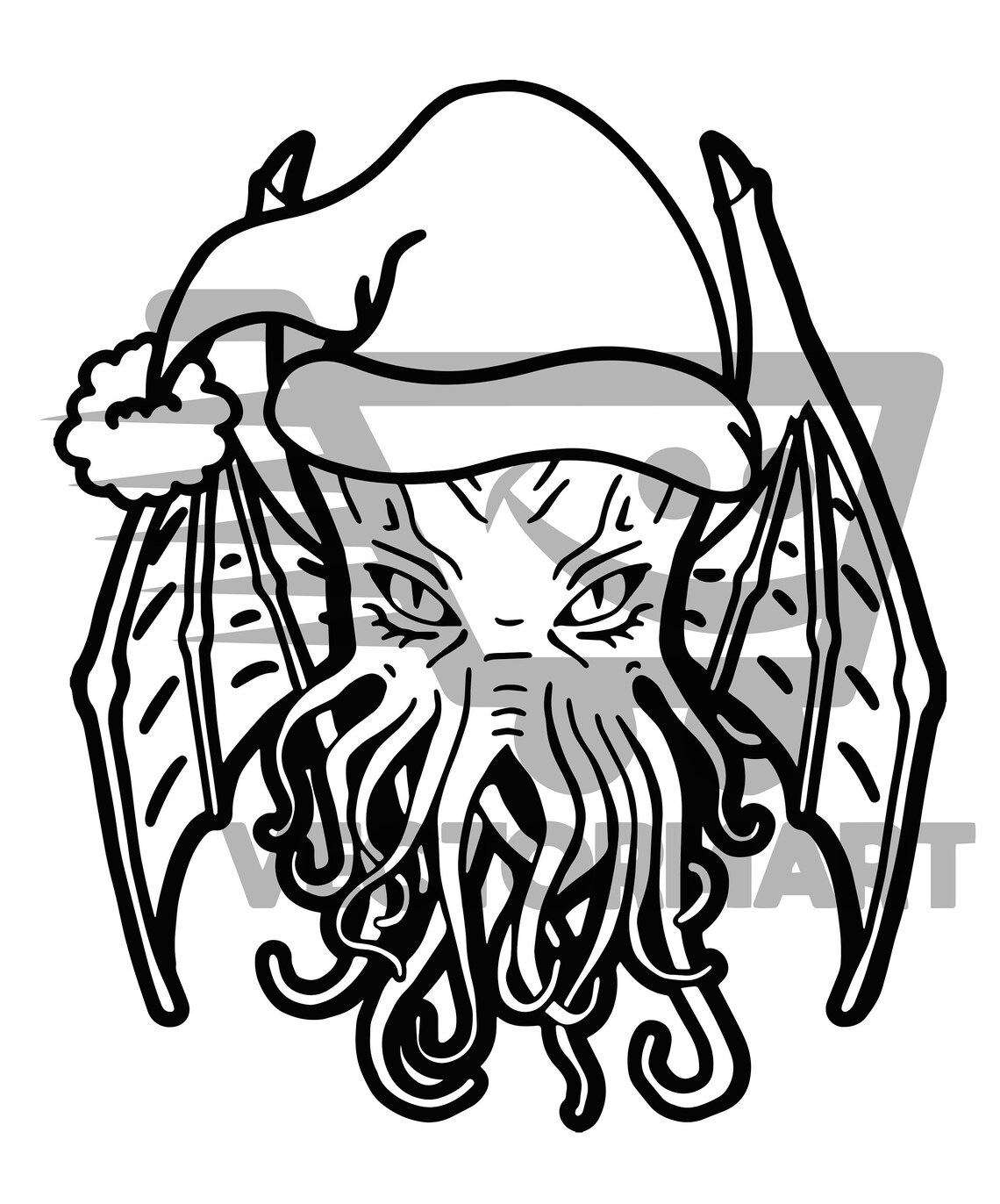 Cthulhu Santa SVG PDF EPS Png Vector Image Perfect for | Etsy