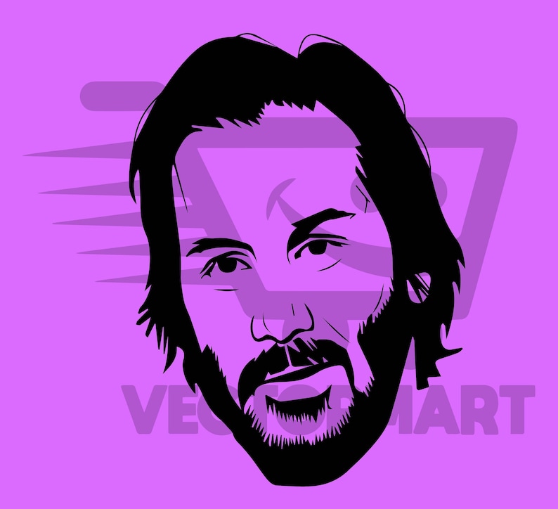 SVG, PDF, EPS Png Jpeg Vector Image Perfect for Cricut /& Silhouette Keanu Reeves Vector Art