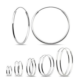 925 Sterling Silver Hoop Earrings, 2mm Thick Silver Hoops Earrings, Silver Hoop Earrings, Dainty Silver Hoops, Handmade Silver Hoop Earrings